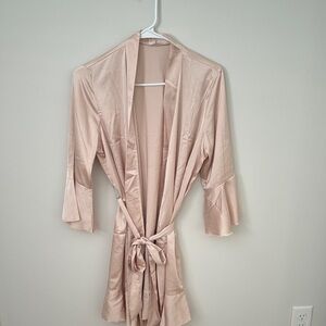 Elegant Satin Robe in Blush Pink